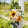 Tkasniy Artificial Wedding Arch Flowers, Set of 3, 2pcs Wedding Flower Garland with Arch Draping Fabric, Wedding Garland for Party Ceremony Backdrop view 4