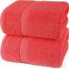 Towel Bath Towel Two Pieces, Cotton, Highly Absorbent (Red) view 1