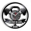 Wall Clock for Living Room Kitchen Home Office 12 Inch 12 Inch Dumbbell Weightlifting Wall Clock Home Gym Fitness Room Sign Vinyl Record Wacth for Weight Center Clock view 1