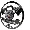 Wall Clock for Living Room Kitchen Home Office 12 Inch 12 Inch Dumbbell Weightlifting Wall Clock Home Gym Fitness Room Sign Vinyl Record Wacth for Weight Center Clock view 2