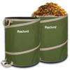 Rachmi 47 Gallon Collapsible Trash Can 2-Pack with Hard Bottom | Extra Large Reusable Yard Leaf Waste Bag Outdoor Pop Up Recycle Bin for Camping, Green view 1