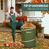 Rachmi 47 Gallon Collapsible Trash Can 2-Pack with Hard Bottom | Extra Large Reusable Yard Leaf Waste Bag Outdoor Pop Up Recycle Bin for Camping, Green view 2