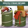 Rachmi 47 Gallon Collapsible Trash Can 2-Pack with Hard Bottom | Extra Large Reusable Yard Leaf Waste Bag Outdoor Pop Up Recycle Bin for Camping, Green view 3