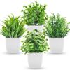 ZJIA 4 Pack Fake Plants Small Artificial Greenery Faux Plants Indoor for Home Farmhouse Bathroom Shelf Decor view 1