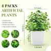 ZJIA 4 Pack Fake Plants Small Artificial Greenery Faux Plants Indoor for Home Farmhouse Bathroom Shelf Decor view 2
