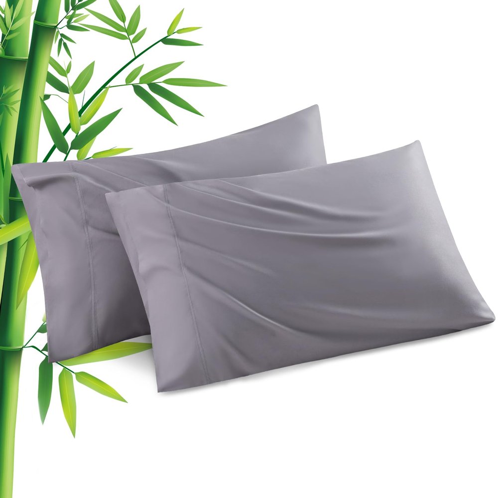 Pillowcases King Size 2 Pack, Cooling Viscose from Bamboo Pillow Cases with Envelope Closure, Cool & Breathable Pillow Cover for Hot Sleepers and Night Sweats, 20" x 40"