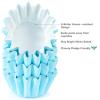 Caperci Grease-Resistant Blue Mini Cupcake Liners 200 Counts - Heavy Duty Paper Muffin Baking Cups, Odorless, No Muffin Pan Needed, Easily Peels (Light Blue) view 3