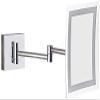 NOVOCE Bathroom Wall-Mounted Makeup Mirror with LED Light Foldable Telescopic Rotating Metal Copper Square Cosmetic Mirror 8 Inches view 1