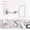 NOVOCE Bathroom Wall-Mounted Makeup Mirror with LED Light Foldable Telescopic Rotating Metal Copper Square Cosmetic Mirror 8 Inches view 4
