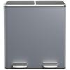 AthLike 60L(16 Gal ) Dual Trash Can, Stainless Steel Kitchen Garbage Can, Double Compartment Classified Rubbish Bin, Recycle Dustbin w/Plastic Inner Buckets, Handle, Soft-Close Lid, Airtight, Grey view 1