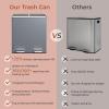 AthLike 60L(16 Gal ) Dual Trash Can, Stainless Steel Kitchen Garbage Can, Double Compartment Classified Rubbish Bin, Recycle Dustbin w/Plastic Inner Buckets, Handle, Soft-Close Lid, Airtight, Grey view 3