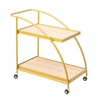 JATIBOSH 2 Shelves Outdoor Drinks Food Catering trolleys Kitchen Tea trolleys with Wheels Side Table bar Table for Kitchen, Home, Office