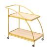 JATIBOSH 2 Shelves Outdoor Drinks Food Catering trolleys Kitchen Tea trolleys with Wheels Side Table bar Table for Kitchen, Home, Office view 1