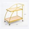 JATIBOSH 2 Shelves Outdoor Drinks Food Catering trolleys Kitchen Tea trolleys with Wheels Side Table bar Table for Kitchen, Home, Office view 2