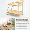JATIBOSH 2 Shelves Outdoor Drinks Food Catering trolleys Kitchen Tea trolleys with Wheels Side Table bar Table for Kitchen, Home, Office view 4
