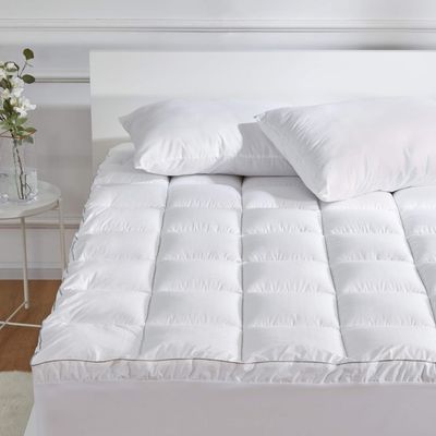 SLEEP ZONE King Cotton Mattress Topper, Ultra Fluffy Soft Mattress Pad Pillowtop Cooling Mattress Cover Fits 8-21 inch Deep Pocket, White