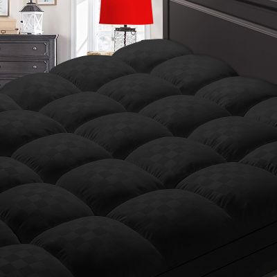 SameBed Mattress Topper Full,Extra Thick Mattress Pad Cover for Back Pain,Cooling Mattress Protector with 8-21 Inch Deep Pocket,Overfilled Down Alternative Filling,Black