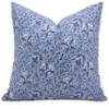 Fabritual Handmade Block Print Off White Linen 18x18 Inch Throw Vintage Pillowcase Cushion Cover, Living Room, Decorative for Sofa, Chair and Couch (Neera Bel-Blue) view 1