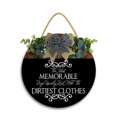 1212In Most Memorable Days End with The Dirtiest Clothes Vintage Sign,Farmhouse Wall Art,Laundry Room Wall Decor,Vintage Home Decor Accents For Your Room Decoration