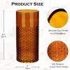 Amber Glass Cylinder Vase for Flowers, 8.7" x 4" Thickened Votive Candle Holder Modern Hydroponic Ornament for Home Living Room Wedding Centerpieces Office Table Decor view 2
