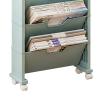 HOHXFYP 5 Tier Foldable Kids Book Rack, Plastic Storage Bookshelf with Universal Wheel, Scalable Multi Function Partition Kids Bookshelf for Classroom, 30.9X15.6X4.7In[4.7in-Blue] view 4