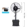 KAMPCO Industrial Floor Spray Fan with 42L Capacity Water Tank, Large Commercial Cooling Fan, Oscillating Pedestal Fan, Height Adjustable view 2