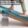 Arttown Teal Anti-Fatigue Kitchen Rug Set of 2 Grey Abstract Cushioned Floor Standing Mat Waterproof Non-Slip Mat and PVC Ergonomic Comfort Foam Rug view 3