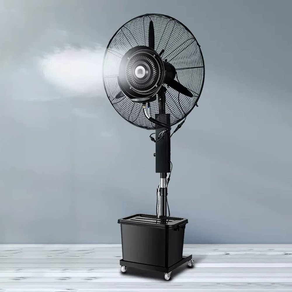KAMPCO Portable Misting Oscillating Fan, Industrial Humidifying and Cooling Spray Fan, Floor Standing Fan with 90 Oscillation 3 Speed Settings