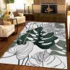 Black Green Monstera Print Kids Rugs, Tropical Jungle Indoor Large Bedroom Carpet, Protect Flooring from Scratches and Damages for Decor Teen Boys Room Floor Lounge Nursery, 6ft x 9ft view 1