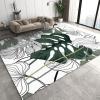 Black Green Monstera Print Kids Rugs, Tropical Jungle Indoor Large Bedroom Carpet, Protect Flooring from Scratches and Damages for Decor Teen Boys Room Floor Lounge Nursery, 6ft x 9ft view 3