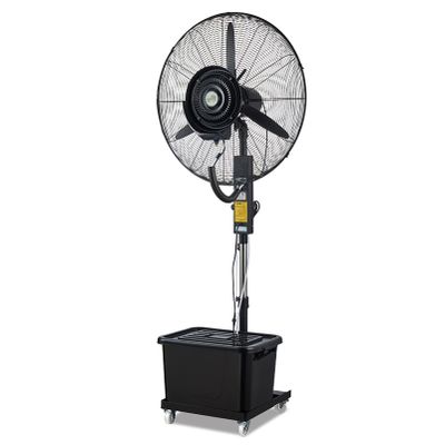 KAMPCO Oscillating Pedestal Spray Fan, Cooling Misting Fans with 40L Water Tank, Floor Standing Industrial Fan, Adjustable Height, Black