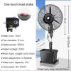 KAMPCO Oscillating Pedestal Spray Fan, Cooling Misting Fans with 40L Water Tank, Floor Standing Industrial Fan, Adjustable Height, Black view 2