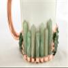 AANTHROPOLOGY By Rhea Set of 2 | White and Gold Ceramic Big Coffee/Tea/Juice/Beverage Mug with Green Semi - precious Agate Crystal | 13 oz/385ml (Rose Gold - Finish) view 4