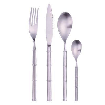 Bamboo Silverware Set Matte Gold Flatware Set 18 10 Food-Grade Stainless Steel Cutlery Set 40 Pieces with Bamboo Handle Home Restaurant Hotel Use Wedding Housewarming Gift Service for 10