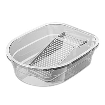 Gazechimp Washboard Basin, Plastic Wash Tub with Washboard, Thickened Hand Wash Board, Cleaning Basin, for Towels Cleaning home cloth Blouses T Shirts, Transparent