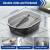 Gazechimp Washboard Basin, Plastic Wash Tub with Washboard, Thickened Hand Wash Board, Cleaning Basin, for Towels Cleaning home cloth Blouses T Shirts, Transparent view 3