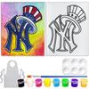 Canvas Painting Kit | NY Yankees | Pre Drawn Stretched Canvas Kit | Retro Sports Artwork | Adult Sip and Paint Party Favor | Therapeutic Painting Kit (8x10 Inches) view 1