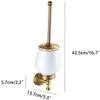 RUTAVM Toilet Brush Toilet Brush and Holder SetWall-Mounted Toilet Brush Holder Set with Copper Handle for Bathroom Toilet Cleaning for Bathroom view 2