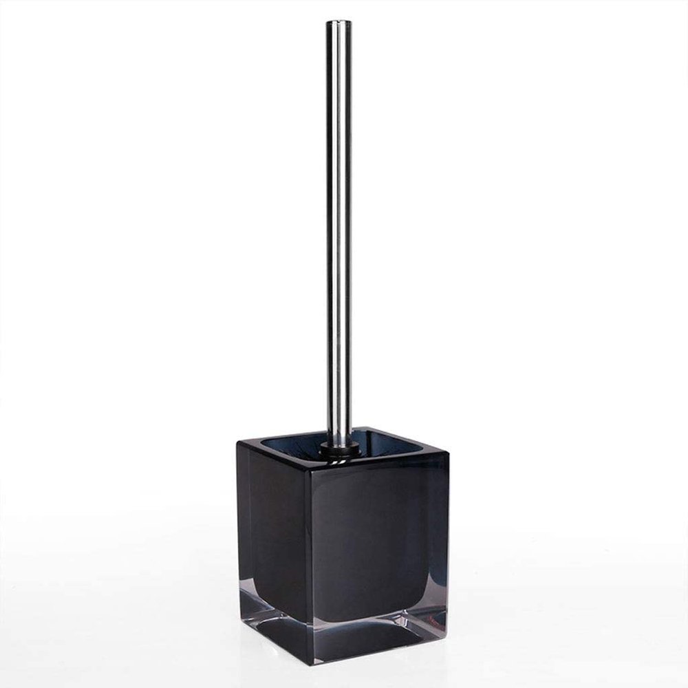 RUTAVM Toilet Brush Resin Toilet Brush with Holder for Bathroom Toilet Bowl BrushToilet Brush Set Stainless Steel Handle White/Black for Bathroom (Size : B)