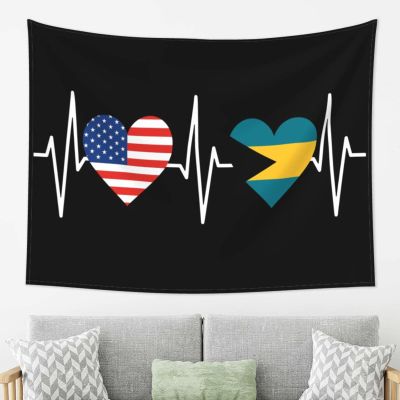 America Bahamian Flag Tapestry Wall Hanging Art Decoration Living Room And Bedroom Hanging 80x60 Inches
