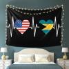 America Bahamian Flag Tapestry Wall Hanging Art Decoration Living Room And Bedroom Hanging 80x60 Inches view 2