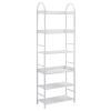 AMEOBA 70.8 Inch Tall Bookshelf, 6-Tier Shelves with Round Top Frame, MDF Boards, Adjustable Foot Pads, White view 1