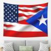 Half American Half Puerto Rico Flag Tapestry Wall Hanging Art Decoration Living Room And Bedroom Hanging 80x60 Inches view 1