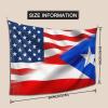 Half American Half Puerto Rico Flag Tapestry Wall Hanging Art Decoration Living Room And Bedroom Hanging 80x60 Inches view 3