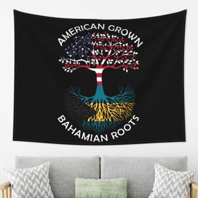 American Grown Bahamian Roots The Bahamas Flag Tapestry Wall Hanging Art Decoration Living Room And Bedroom Hanging 80x60 Inches