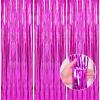 Crosize 3 Pack 3.3 x 9.9 ft Hot Pink Foil Fringe Backdrop Curtains, Streamer Backdrop Curtains, Streamers Birthday Party Decorations, Tinsel Curtains for Parties, Photo Booth Backdrops view 1