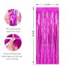 Crosize 3 Pack 3.3 x 9.9 ft Hot Pink Foil Fringe Backdrop Curtains, Streamer Backdrop Curtains, Streamers Birthday Party Decorations, Tinsel Curtains for Parties, Photo Booth Backdrops view 2