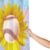 KURISOE Baseball Ball Shower Curtain Sunflower Flower, 72x72 Inchs Bath Curtain for Bathroom Decor, Washable Cloth with Hooks view 3