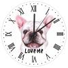 COCOKEN Love Me French Bulldog Wall Clock Dog Lover 10 Inch Large Wall Clocks Battery Operated Silent Roman Numerals Farmhouse Wall Decor for Kitchen Living Room Bedroom Classroom view 1