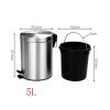 DYPASA Garbage Can 5L Household Garbage Can Mirror Stainless Steel Foot Pedal with Lid Flip Lid Round Waste Basket for Kitchen Living Room Bathroom Trash Bin view 2